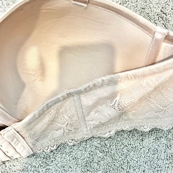 Torrid Bra Womens 48D Beige Nude Curve Lightly Lined Strapless Padded Lace - Picture 7 of 10